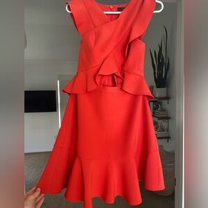 BCBG size 08 coral cutout dress